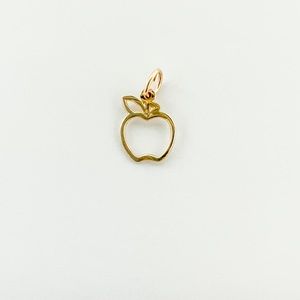 14k Yellow Gold Apple Charm Pendant.